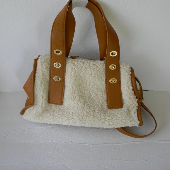 House of Want HOW We Are Dynamic Top Handle Satchel SHEARLING/TAN - Picture 5 of 8